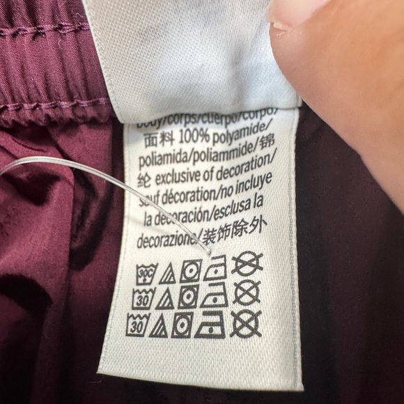 PINK Victoria's Secret Satin Parachute Cargo Pants Burgundy - Picture 9 of 15